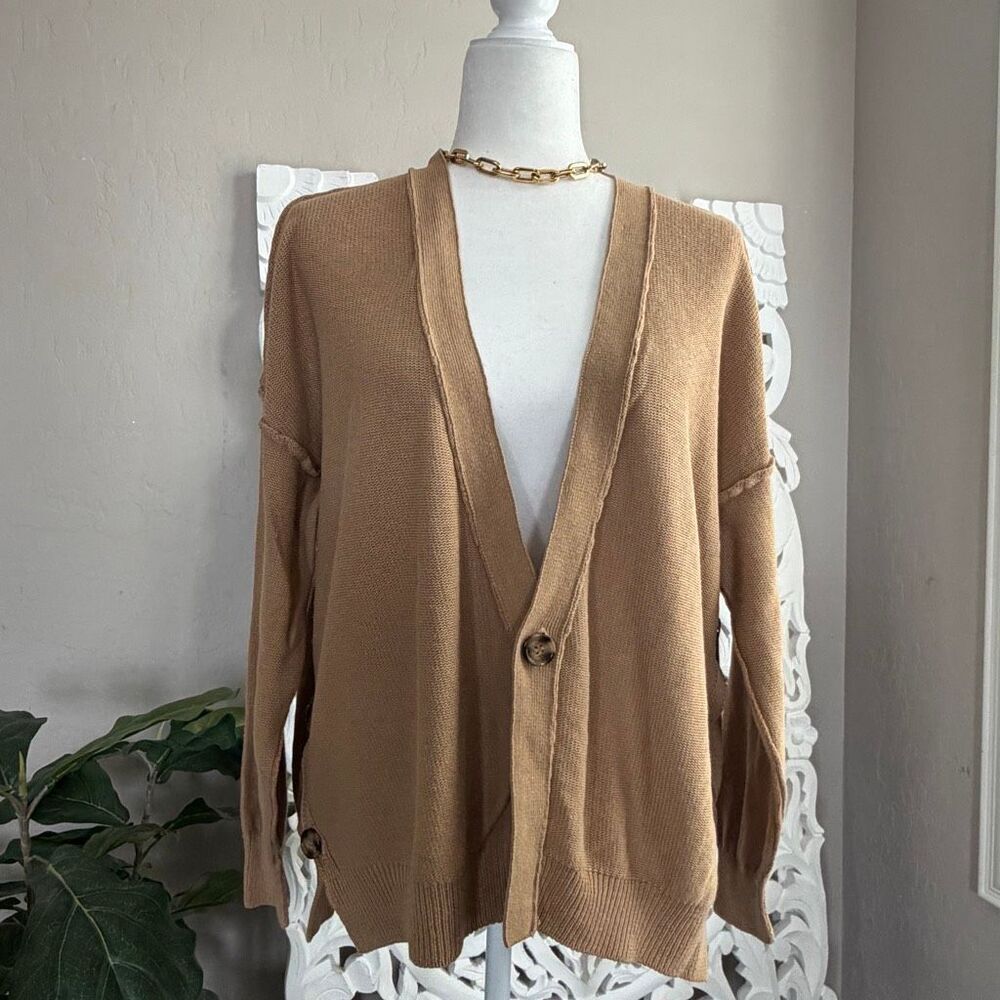 Free People Cotton Linen Blend Cardigan - Picture 4 of 10